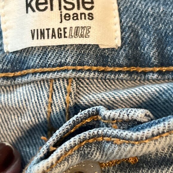 Kensie Jeans Vintage Luxe Distressed Allie High Rise Slim Straight Denim Pants 8 - Picture 5 of 7
